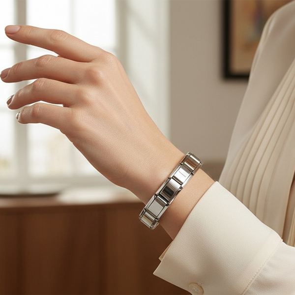 Pulseira Elástica em Aço Inoxidável "Prateada"